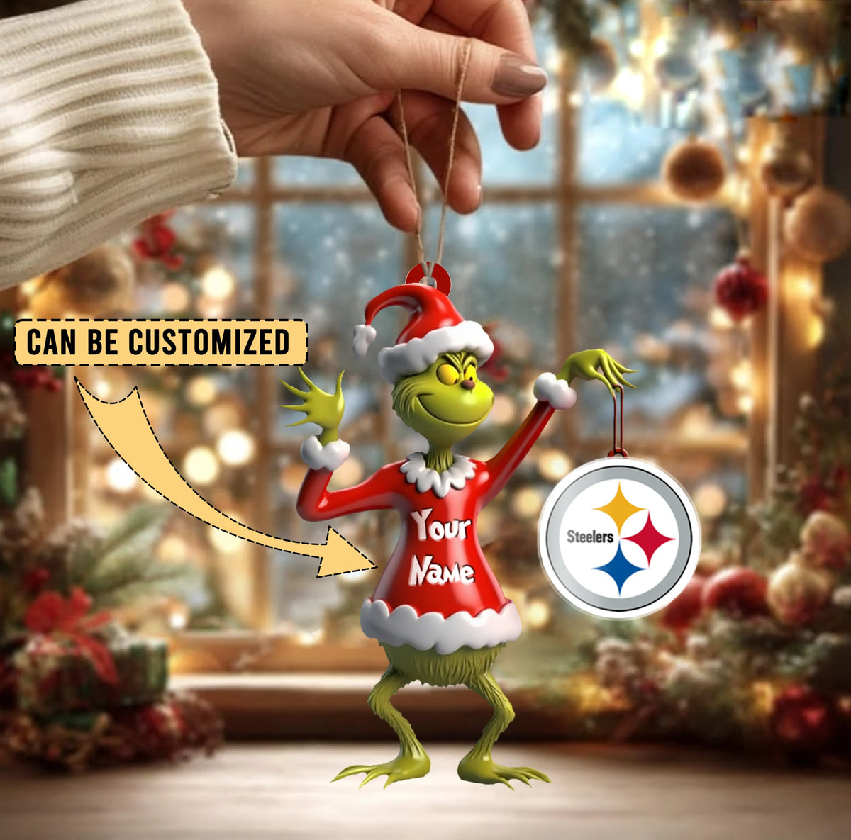 [SPECIAL OFFER] NEW CUSTOMIZED NFL14 PSB PITTSBURGH STEELERS CHRISTMAS ACRYLIC ORNAMENT