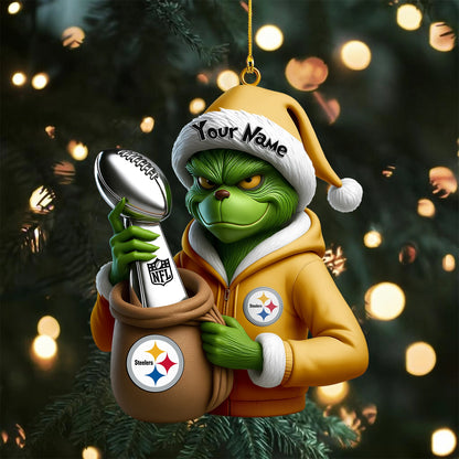 [SPECIAL OFFER] NEW CUSTOMIZED NFL14 PSB PITTSBURGH STEELERS CHRISTMAS ACRYLIC ORNAMENT