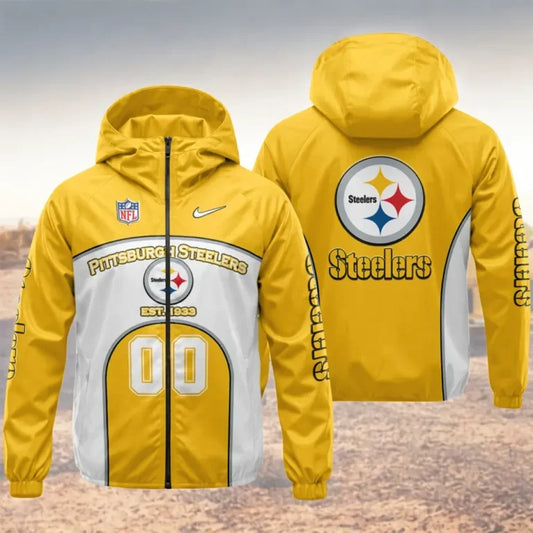[SPECIAL OFFER] NEW CUSTOMIZED NFL14 PSB PITTSBURGH STEELERS WINDBREAKER JACKET