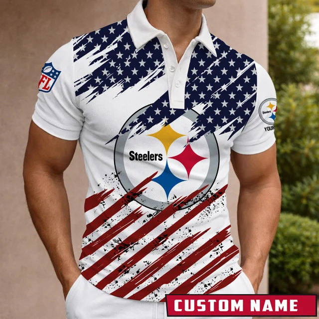 [SPECIAL OFFER] NEW CUSTOMIZED NFL14 PSB PITTSBURGH STEELERS POLO SHIRT