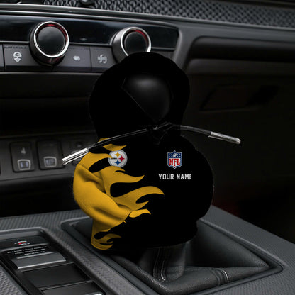 [SPECIAL OFFER] NEW CUSTOMIZED NFL14 PSB PITTSBURGH STEELERS CAR HOODIE SHIFT KNOB COVER