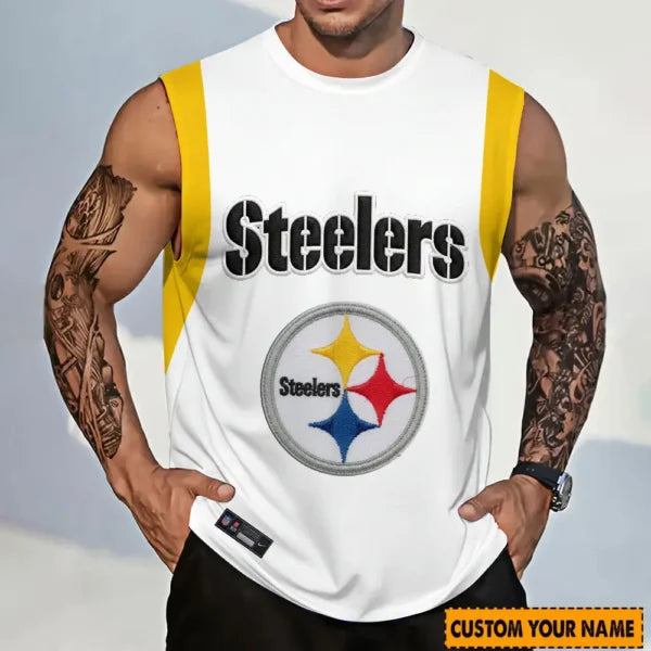 [SPECIAL OFFER] NEW CUSTOMIZED NFL14 PSB PITTSBURGH STEELERS TANKTOP & GYM SHIRT