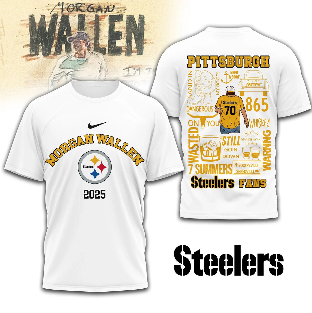 [SPECIAL OFFER] NEW CUSTOMIZED NFL14 PSB PITTSBURGH STEELERS T-SHIRT | MULTIPLE COLORS AVAILABLE