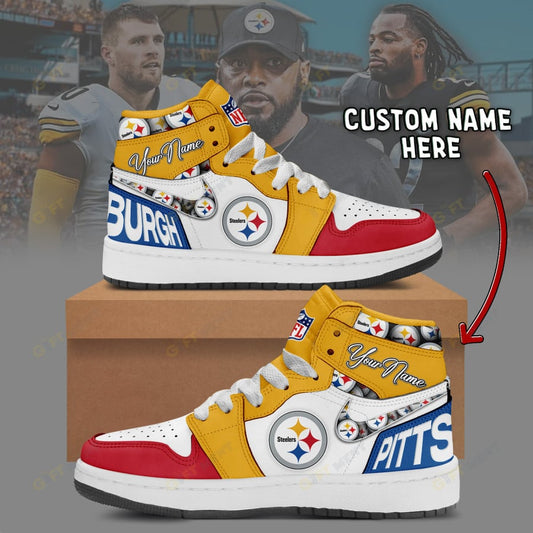 [SPECIAL OFFER] NEW CUSTOMIZED NFL14 PSB PITTSBURGH STEELERS AIR JORDAN 1
