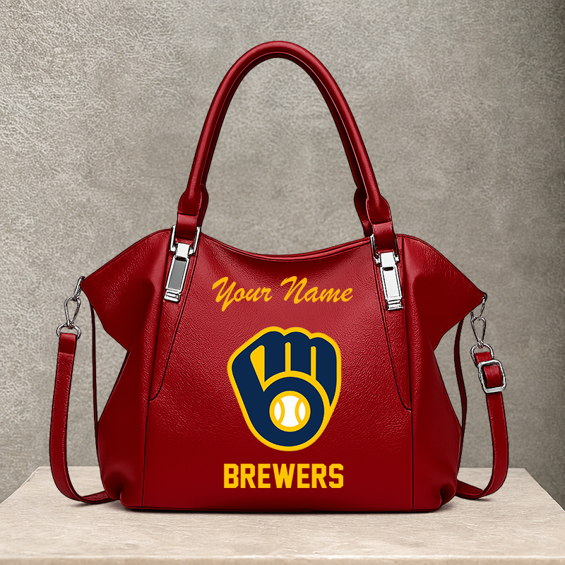 [FLASH SALE] NEW CUSTOMIZED MLB15 MBS MILWAUKEE BREWERS SHOULDER HANDBAG