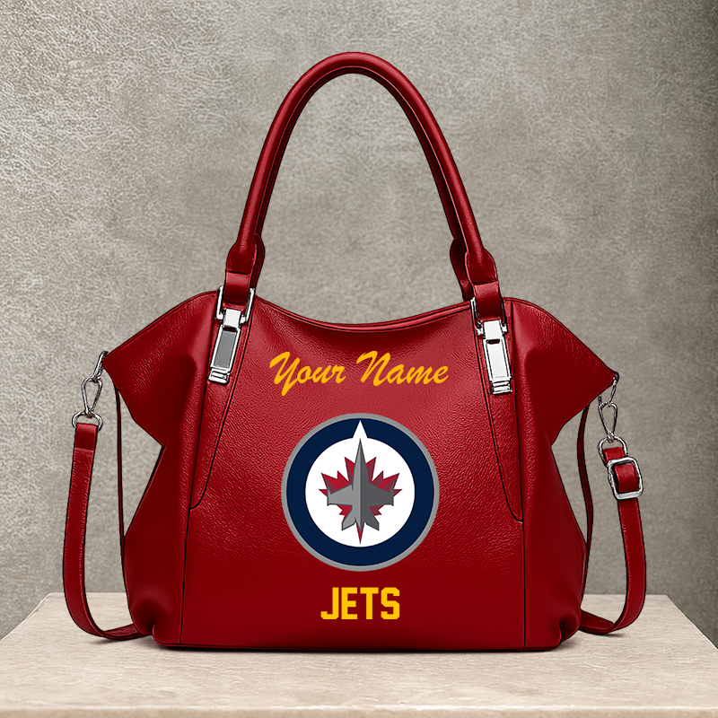 [SUPER SALE] NEW CUSTOMIZED NHL21 WPJ WINNIPEG JETS SHOULDER HANDBAG