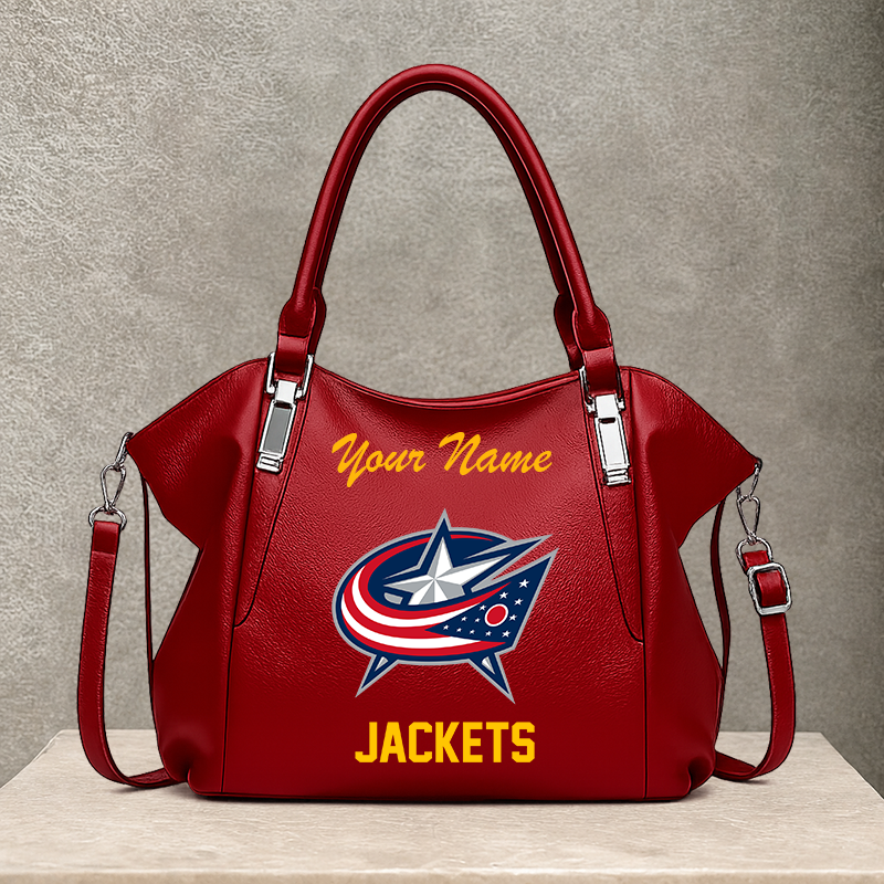 [SUPER SALE] NEW CUSTOMIZED NHL18 CBJ COLUMBUS BLUE JACKETS SHOULDER HANDBAG