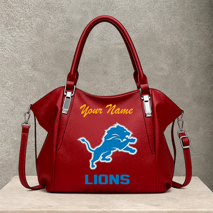 [SPECIAL OFFER] NEW CUSTOMIZED NFL04 DTL DETROIT LIONS SHOULDER HANDBAG