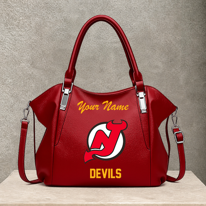 [SUPER SALE] NEW CUSTOMIZED NHL06 NJD NEW JERSEY DEVILS SHOULDER HANDBAG