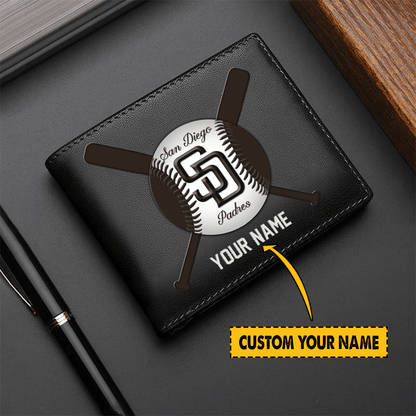 [FLASH SALE] NEW CUSTOMIZED MLB18 SDP SAN DIEGO PADRES LEATHER WALLET