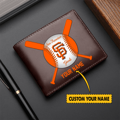[FLASH SALE] NEW CUSTOMIZED MLB06 SFG SAN FRANCISCO GIANTS LEATHER WALLET