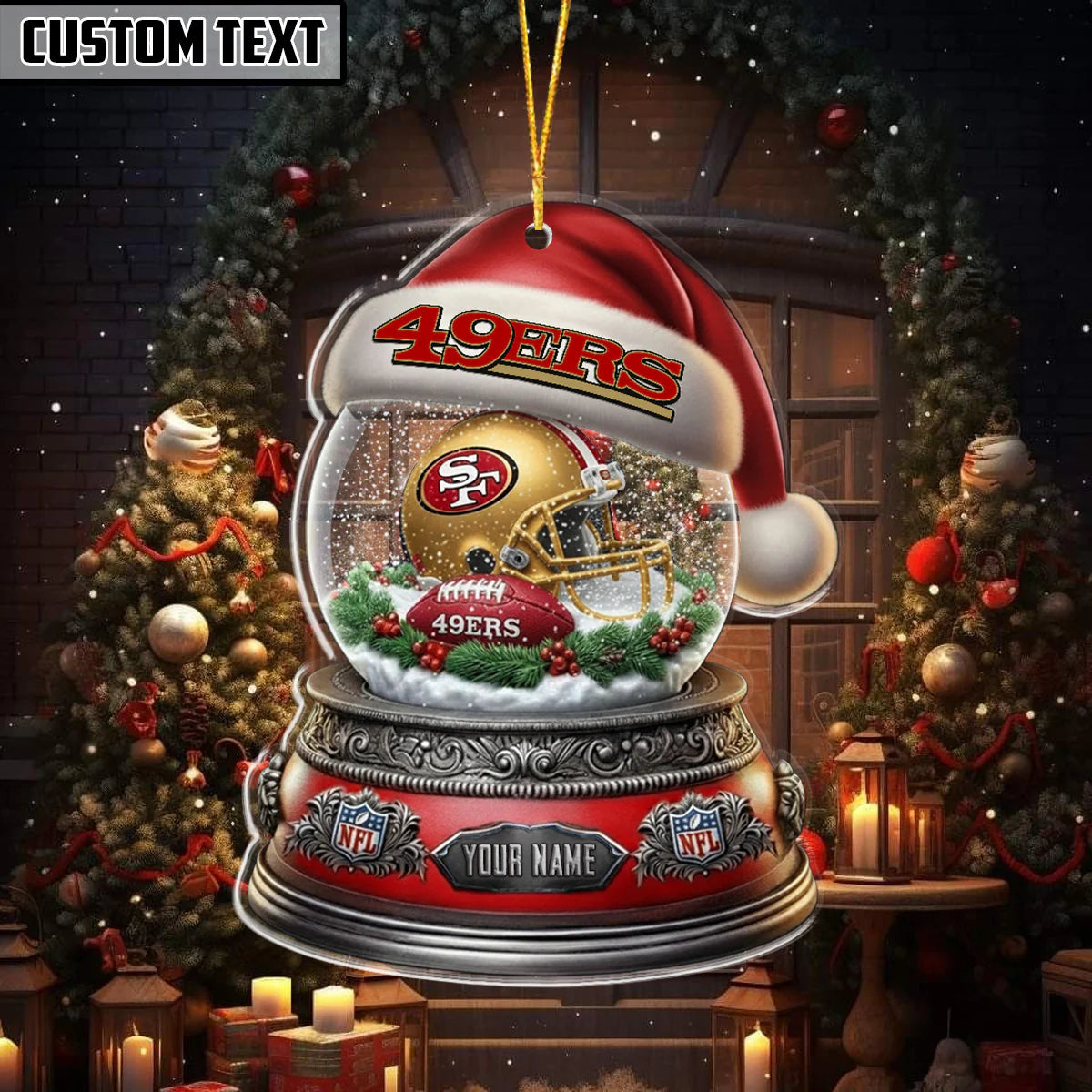 [SPECIAL OFFER] NEW CUSTOMIZED NFL11 SF49 SAN FRANCISCO 49ERS CHRISTMAS ACRYLIC ORNAMENT