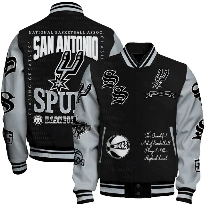 [HOT DEAL] NEW CUSTOMIZED NBA23 SAS SAN ANTONIO SPURS BASEBALL JACKET, SATIN VARSITY JACKET