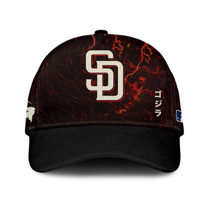 [FLASH SALE] NEW CUSTOMIZED MLB18 SDP SAN DIEGO PADRES x GODZILLA BASEBALL JERSEY & CAP