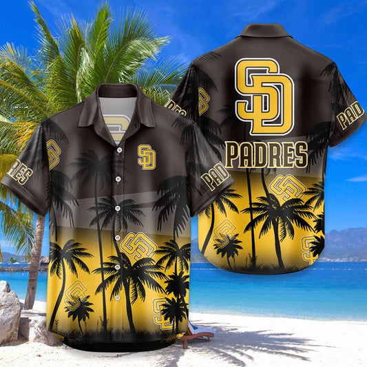 [FLASH SALE] NEW CUSTOMIZED MLB18 SDP SAN DIEGO PADRES UNISEX HAWAIIAN SHIRT & SHORTS SET