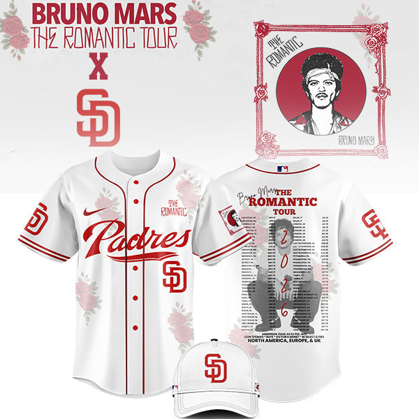 [FLASH SALE] NEW CUSTOMIZED MLB18 SD PADRES x BRUNO MARS BASEBALL JERSEY