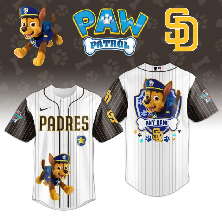 [FLASH SALE] NEW CUSTOMIZED MLB18 SDP SAN DIEGO PADRES x PAW PATROL BASEBALL JERSEY & CAP