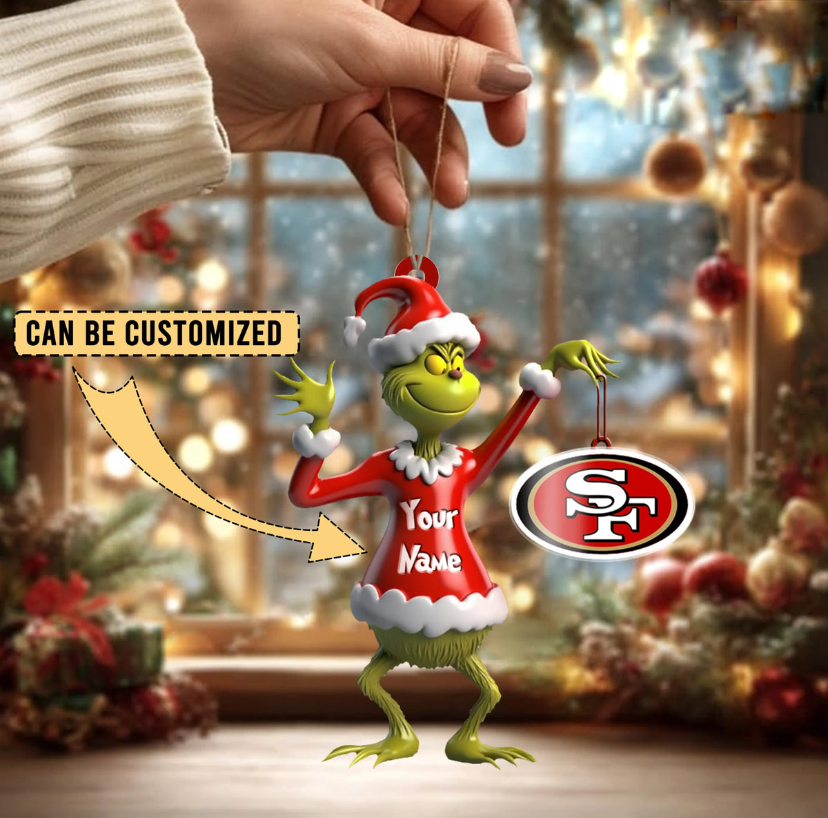 [SPECIAL OFFER] NEW CUSTOMIZED NFL11 SF49 SAN FRANCISCO 49ERS CHRISTMAS ACRYLIC ORNAMENT