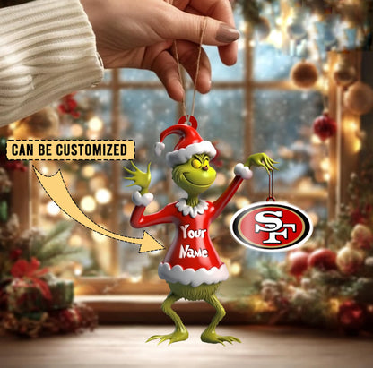 [SPECIAL OFFER] NEW CUSTOMIZED NFL11 SF49 SAN FRANCISCO 49ERS CHRISTMAS ACRYLIC ORNAMENT