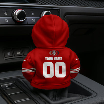 [SPECIAL OFFER] NEW CUSTOMIZED NFL11 SF49 SAN FRANCISCO 49ERS AUTOMOTIVE HOODIE SHIFT KNOB COVER