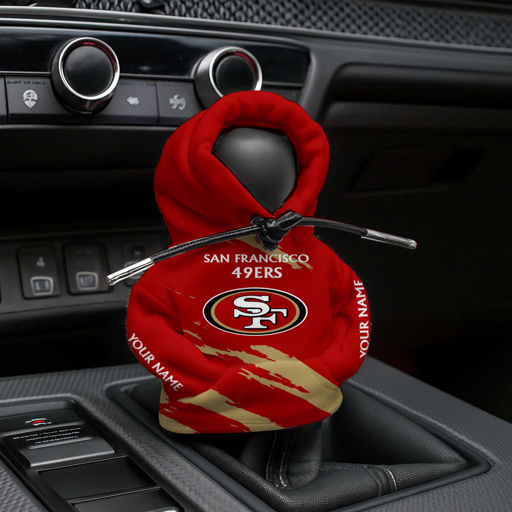 [SPECIAL OFFER] NEW CUSTOMIZED NFL11 SF49 SAN FRANCISCO 49ERS CAR HOODIE SHIFT KNOB COVER