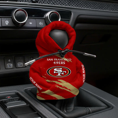 [SPECIAL OFFER] NEW CUSTOMIZED NFL11 SF49 SAN FRANCISCO 49ERS CAR HOODIE SHIFT KNOB COVER