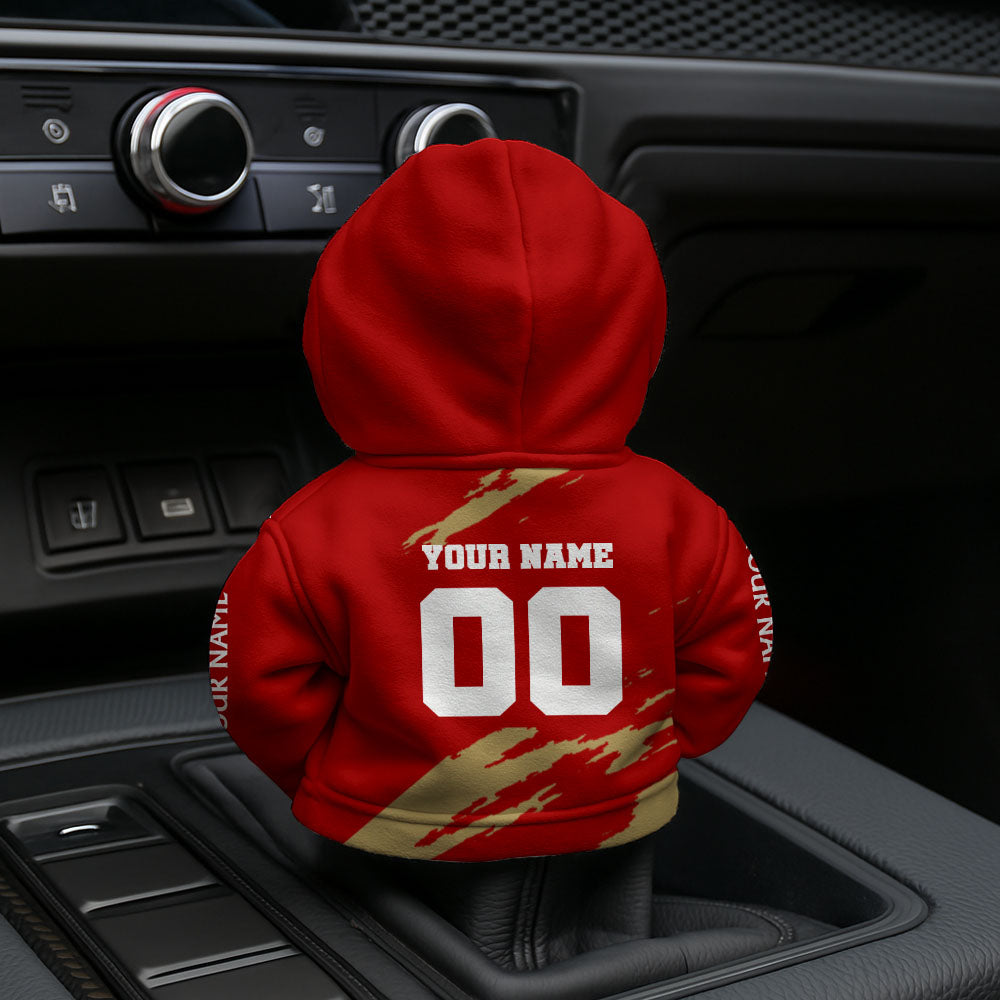 [SPECIAL OFFER] NEW CUSTOMIZED NFL11 SF49 SAN FRANCISCO 49ERS CAR HOODIE SHIFT KNOB COVER