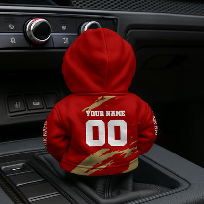 [SPECIAL OFFER] NEW CUSTOMIZED NFL11 SF49 SAN FRANCISCO 49ERS CAR HOODIE SHIFT KNOB COVER