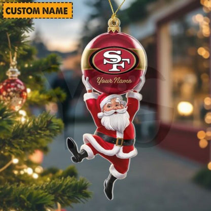 [SPECIAL OFFER] NEW CUSTOMIZED NFL11 SF49 SAN FRANCISCO 49ERS CHRISTMAS ACRYLIC ORNAMENT