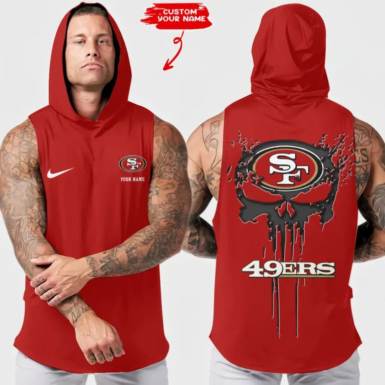 [SPECIAL OFFER] NEW CUSTOMIZED NFL11 SF49 SAN FRANCISCO 49ERS HOODED TANK TOP