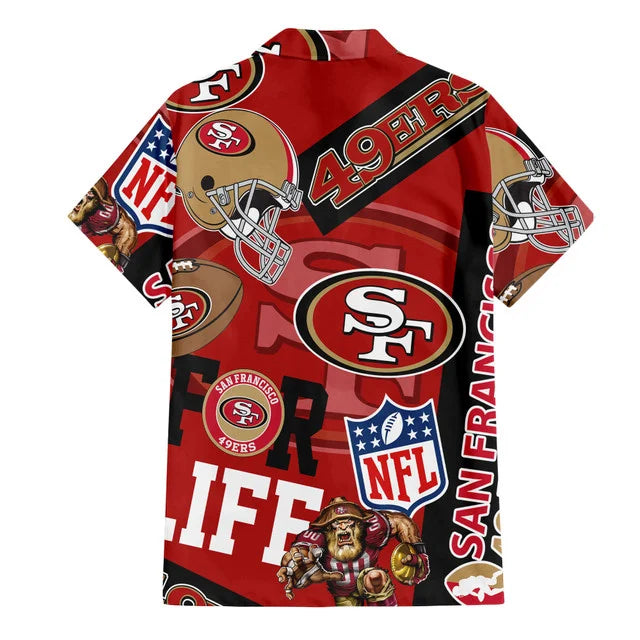 [SPECIAL OFFER] NEW CUSTOMIZED NFL11 SF49 SAN FRANCISCO 49ERS UNISEX HAWAIIAN SHIRT & SHORTS SET
