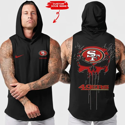 [SPECIAL OFFER] NEW CUSTOMIZED NFL11 SF49 SAN FRANCISCO 49ERS HOODED TANK TOP