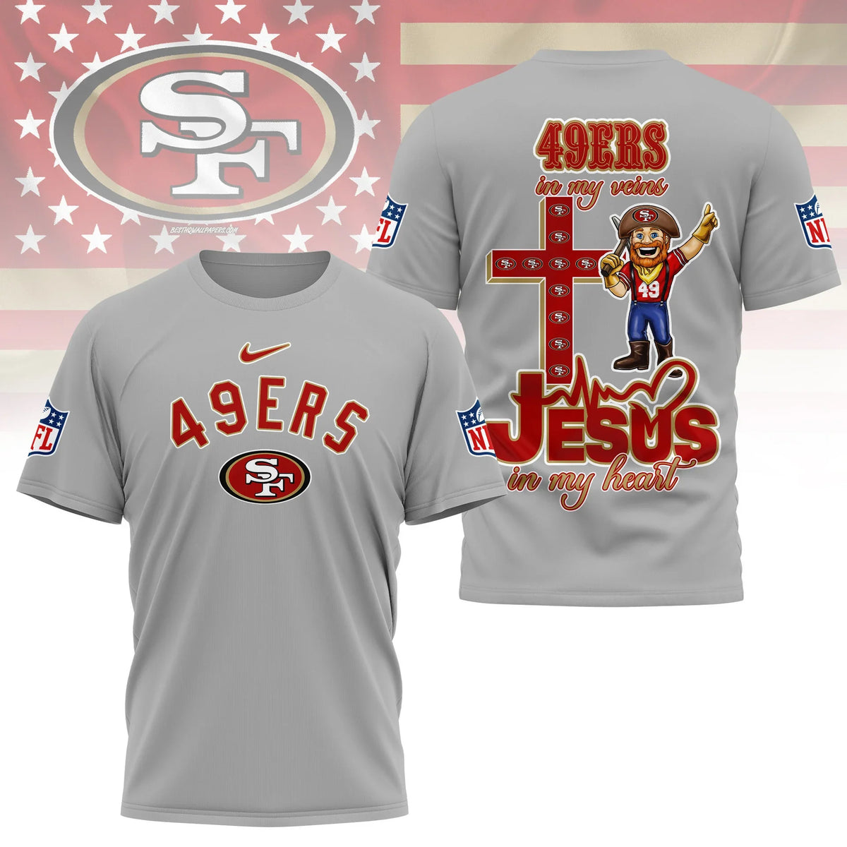 [SPECIAL OFFER] NEW CUSTOMIZED NFL11 SF49 SAN FRANCISCO 49ERS T-SHIRT | MULTIPLE COLORS AVAILABLE
