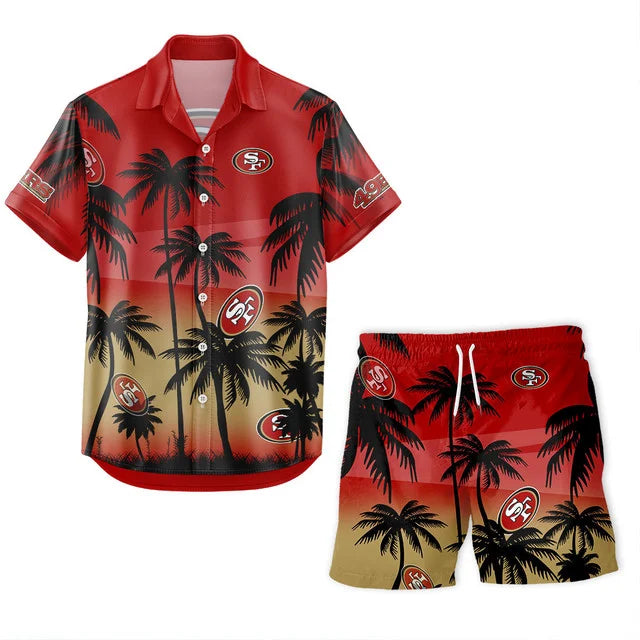 [SPECIAL OFFER] NEW CUSTOMIZED NFL11 SF49 SAN FRANCISCO 49ERS UNISEX HAWAIIAN SHIRT & SHORTS SET