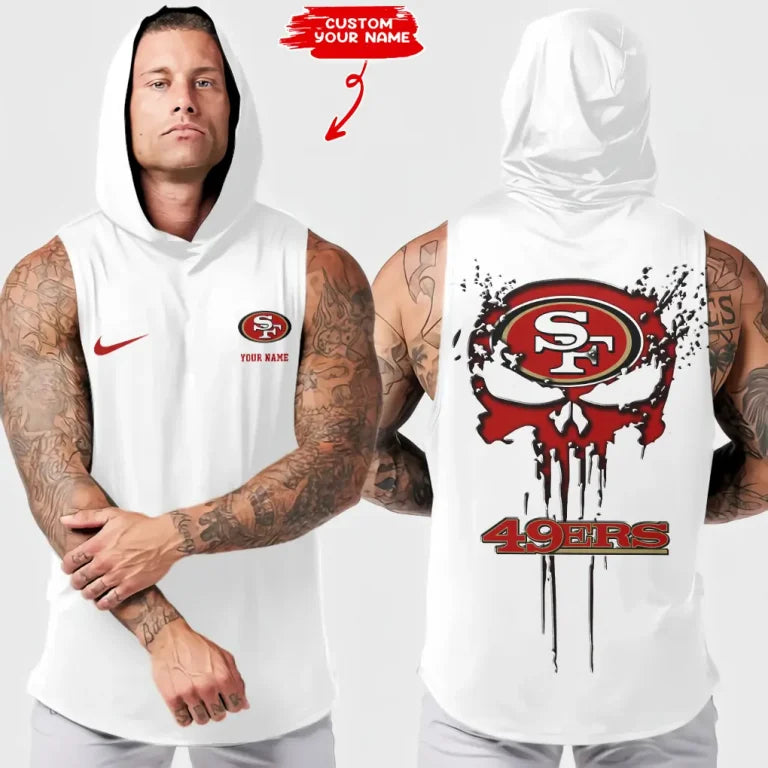 [SPECIAL OFFER] NEW CUSTOMIZED NFL11 SF49 SAN FRANCISCO 49ERS HOODED TANK TOP