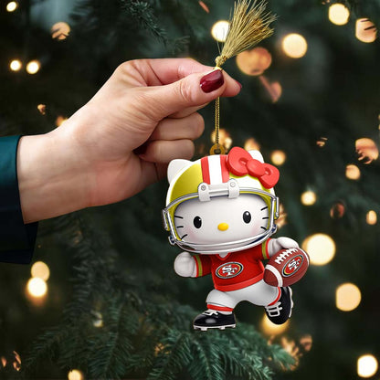 [SPECIAL OFFER] NEW CUSTOMIZED NFL11 SF49 SAN FRANCISCO 49ERS HELLO KITTY ACRYLIC ORNAMENT