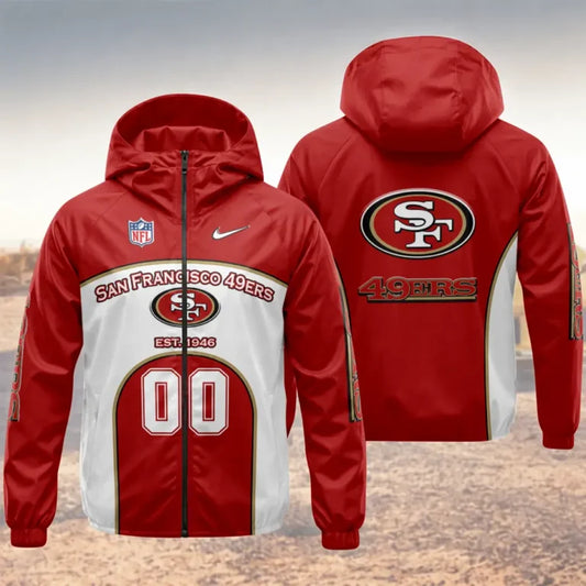 [SPECIAL OFFER] NEW CUSTOMIZED NFL11 SF49 SAN FRANCISCO 49ERS WINDBREAKER JACKET