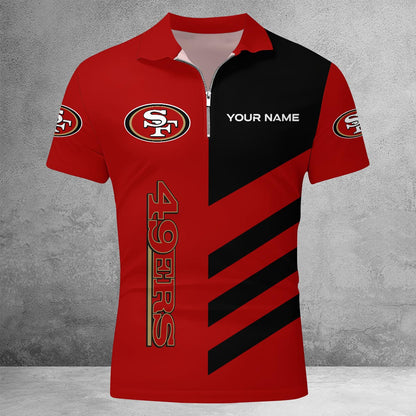 [SPECIAL OFFER] NEW CUSTOMIZED NFL11 SF49 SAN FRANCISCO 49ERS ZIP POLO SHIRT