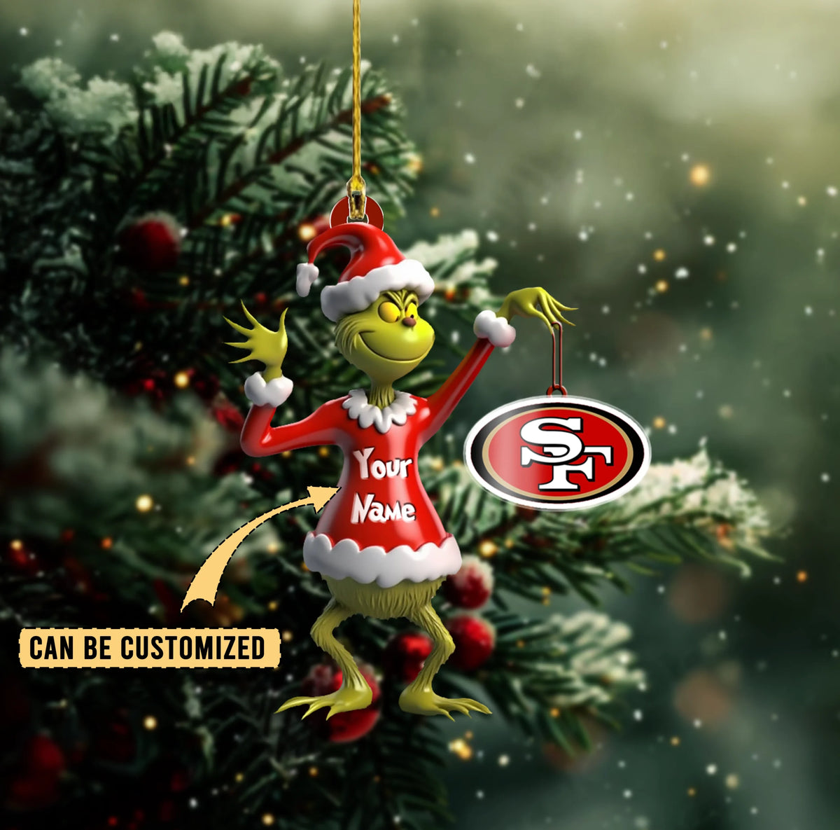 [SPECIAL OFFER] NEW CUSTOMIZED NFL11 SF49 SAN FRANCISCO 49ERS CHRISTMAS ACRYLIC ORNAMENT