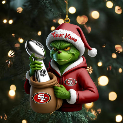 [SPECIAL OFFER] NEW CUSTOMIZED NFL11 SF49 SAN FRANCISCO 49ERS CHRISTMAS ACRYLIC ORNAMENT