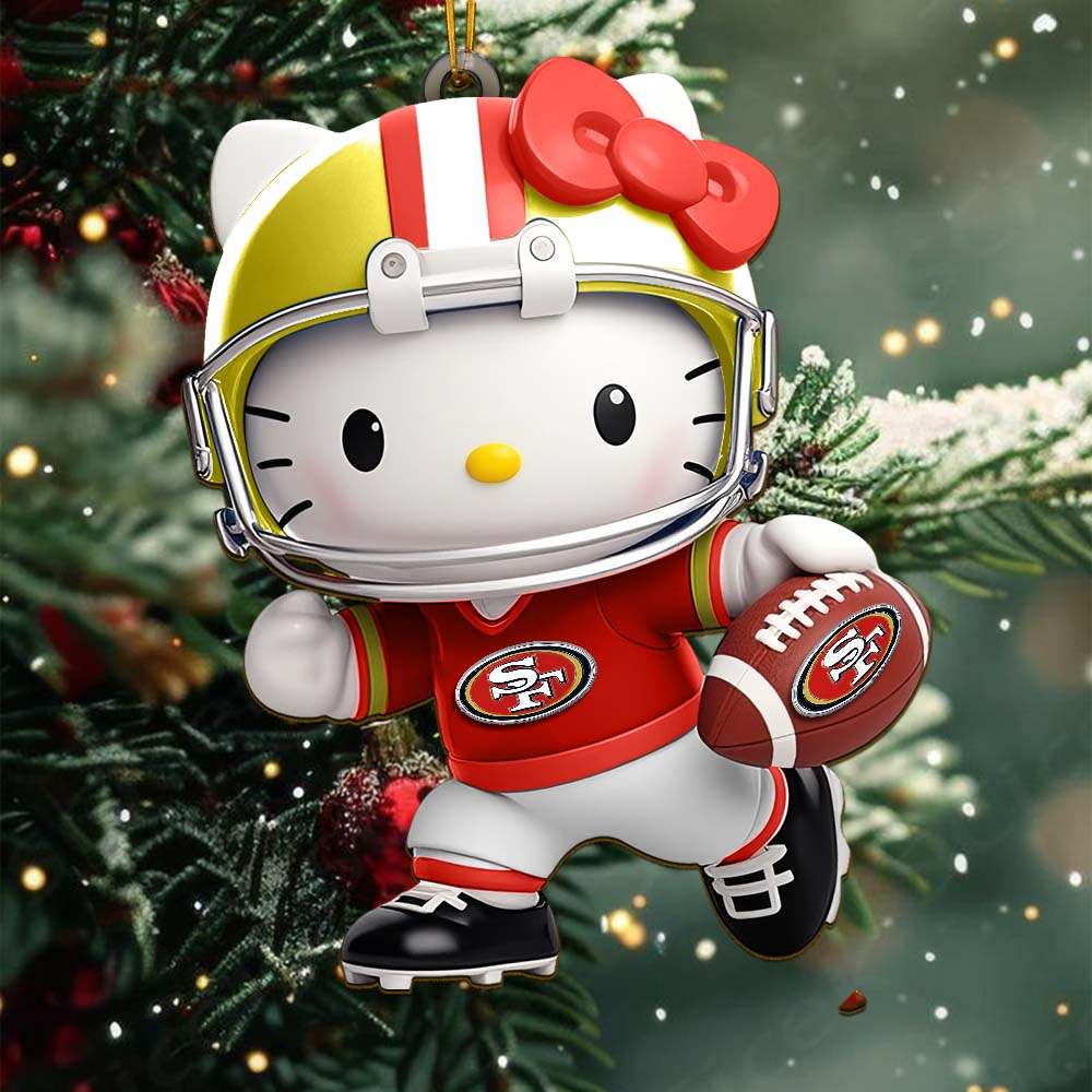 [SPECIAL OFFER] NEW CUSTOMIZED NFL11 SF49 SAN FRANCISCO 49ERS HELLO KITTY ACRYLIC ORNAMENT