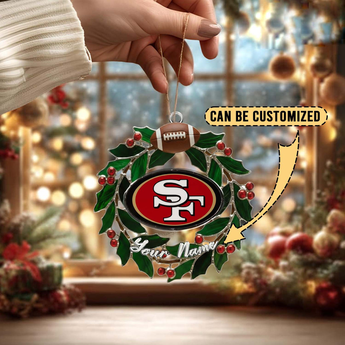 [SPECIAL OFFER] NEW CUSTOMIZED NFL11 SF49 SAN FRANCISCO 49ERS CHRISTMAS ACRYLIC ORNAMENT