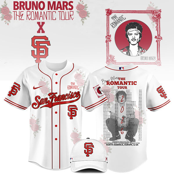 [FLASH SALE] NEW CUSTOMIZED MLB06 SF GIANTS x BRUNO MARS BASEBALL JERSEY