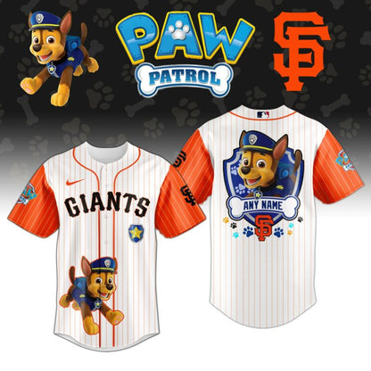 [FLASH SALE] NEW CUSTOMIZED MLB06 SFG SAN FRANCISCO GIANTS x PAW PATROL BASEBALL JERSEY & CAP