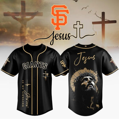 [FLASH SALE] NEW CUSTOMIZED MLB06 SFG SAN FRANCISCO GIANTS x JESUS CHRIST BASEBALL JERSEY