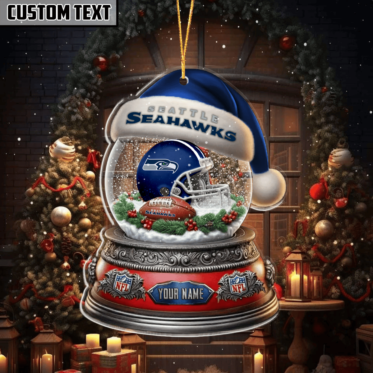 [SPECIAL OFFER] NEW CUSTOMIZED NFL06 SSH SEATTLE SEAHAWKS CHRISTMAS ACRYLIC ORNAMENT