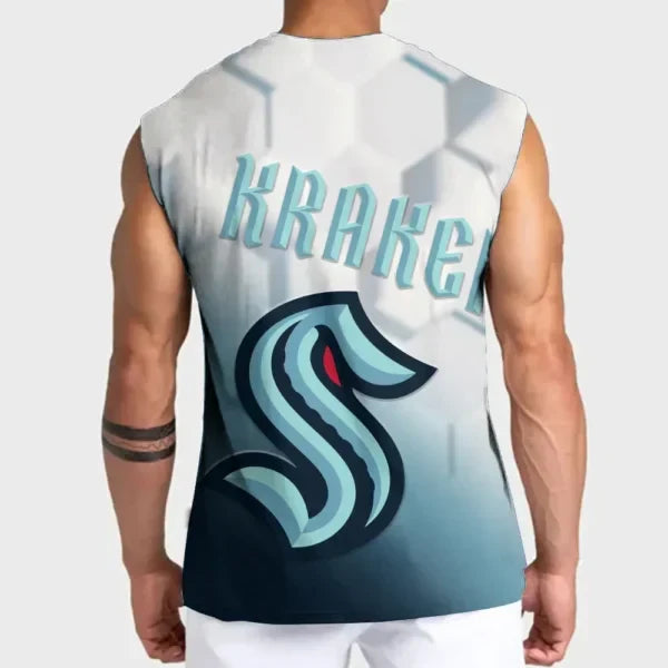 [SUPER SALE] NEW CUSTOMIZED NHL20 STK SEATTLE KRAKEN TANK TOP & GYM SHIRT
