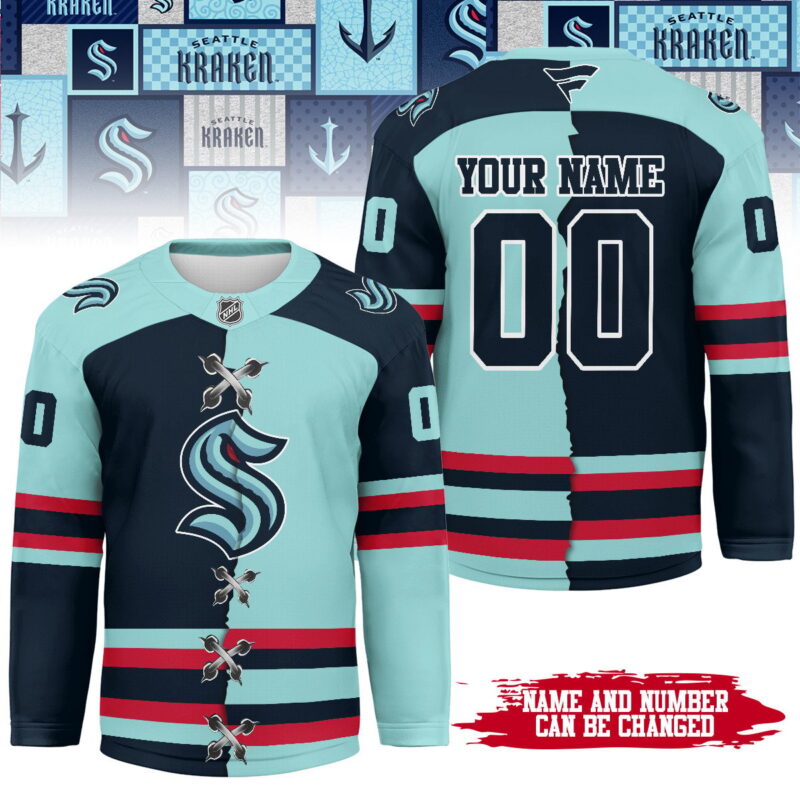 [SUPER SALE] NEW CUSTOMIZED NHL20 SEATTLE KRAKEN UNISEX HOCKEY JERSEY