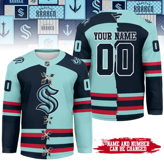 [SUPER SALE] NEW CUSTOMIZED NHL20 SEATTLE KRAKEN UNISEX HOCKEY JERSEY