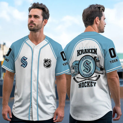 LIMITED EDITION - NEW CUSTOMIZED NHL20 SEATTLE KRAKEN BASEBALL JERSEY